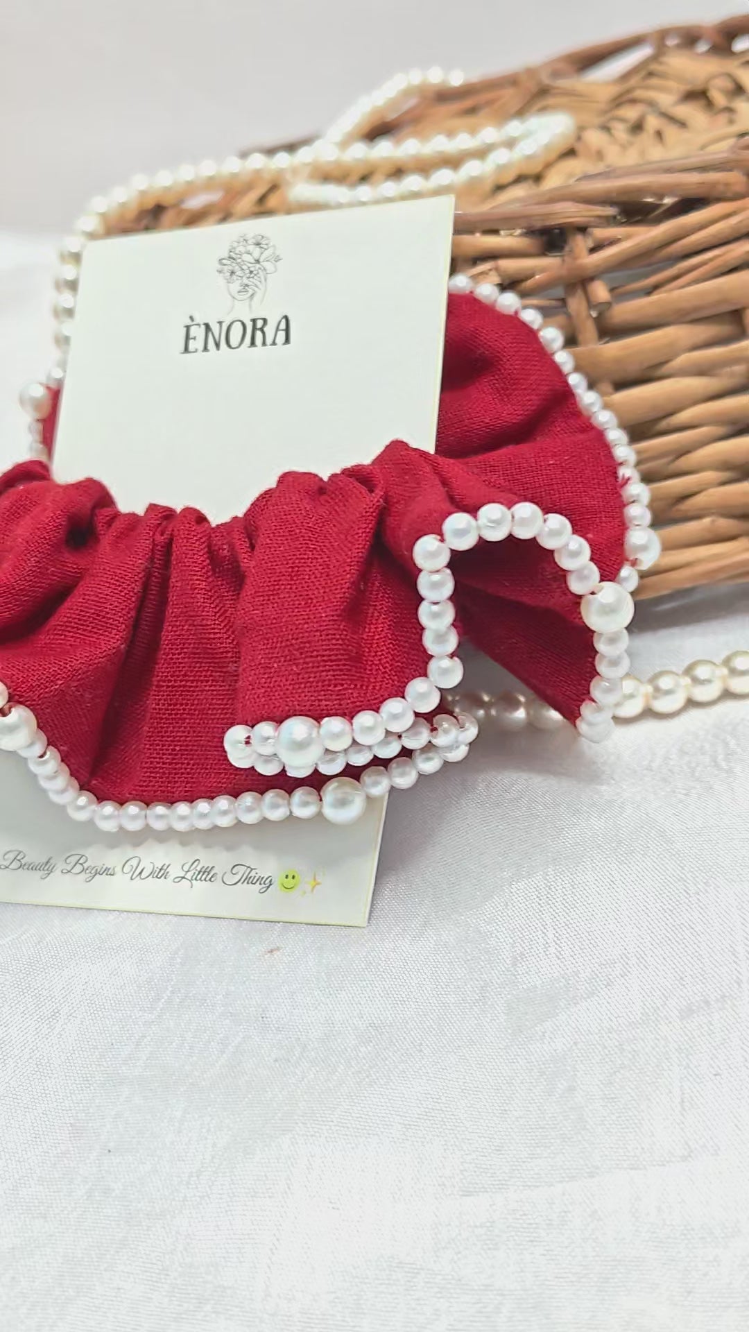 Pearl Rose Scrunchie