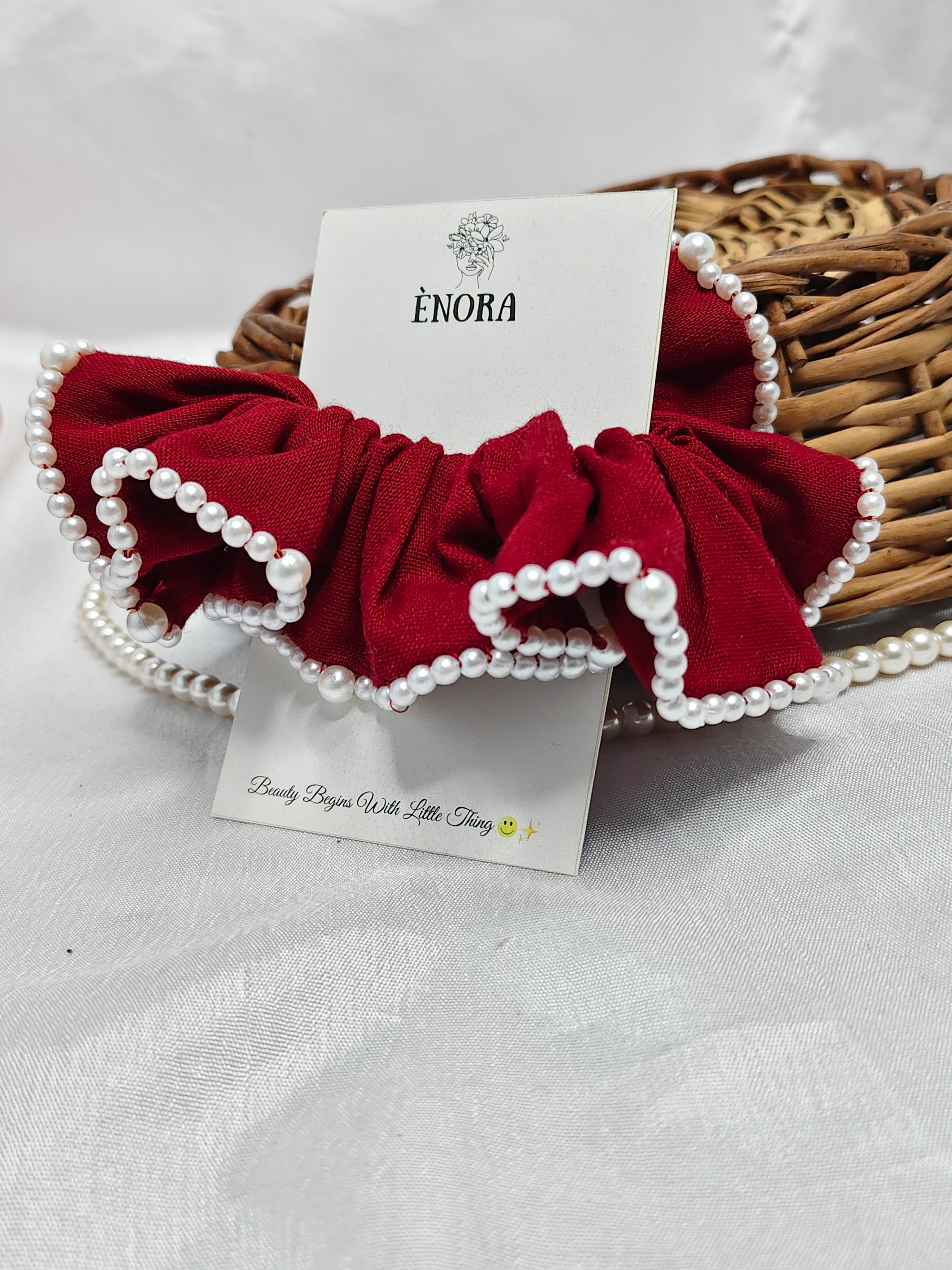 Pearl Rose Scrunchie