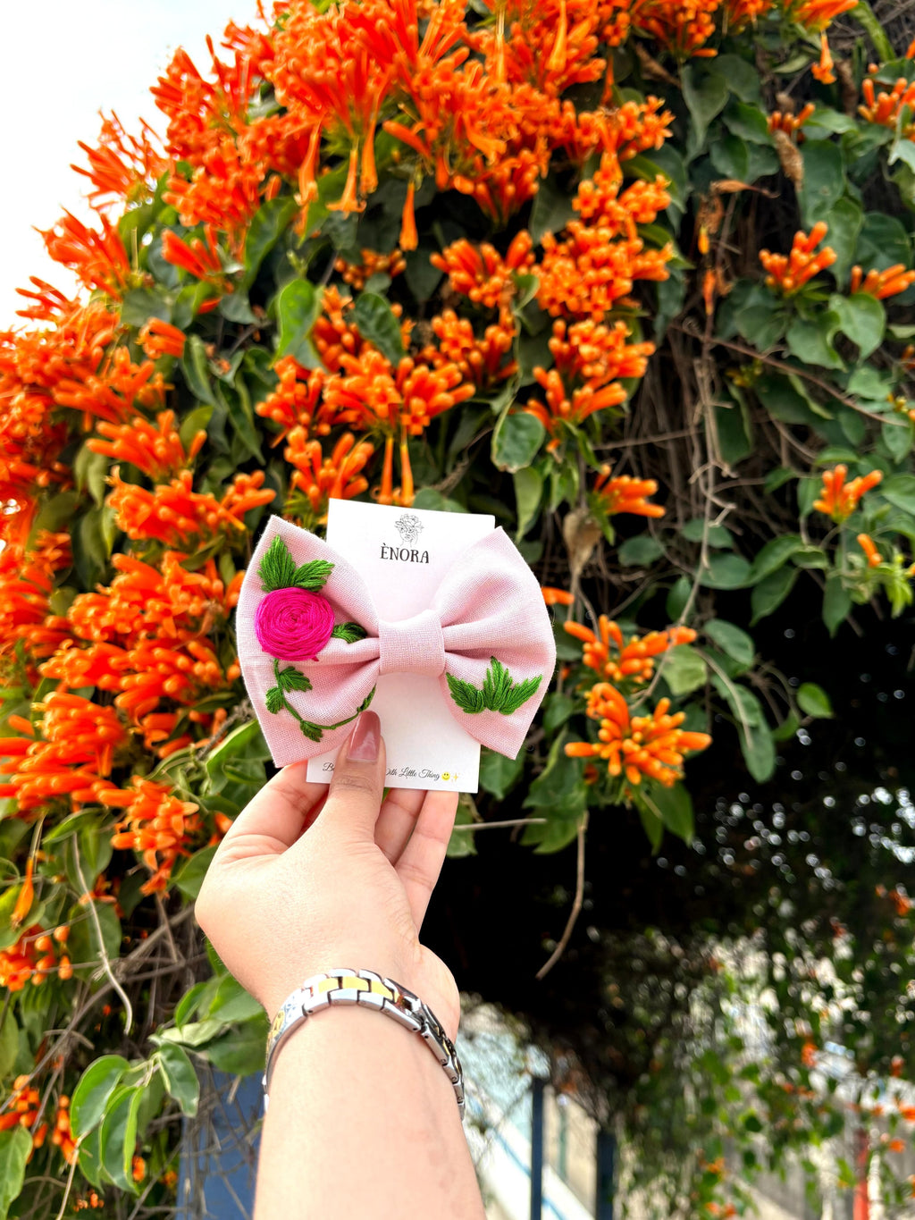 Rosé Bloom Bow 🎀🌹