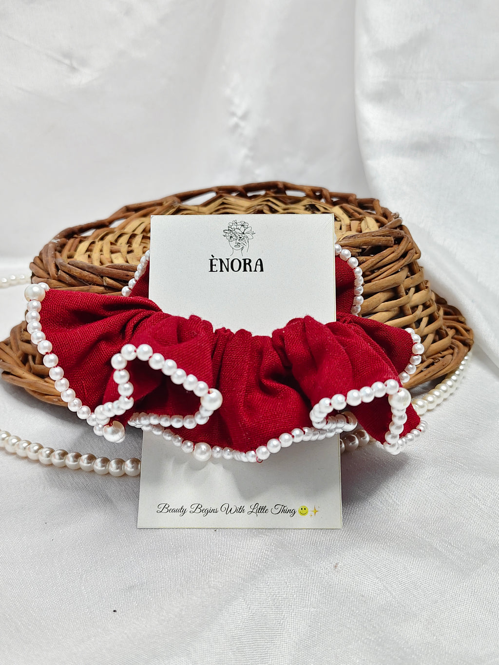 Pearl Rose Scrunchie