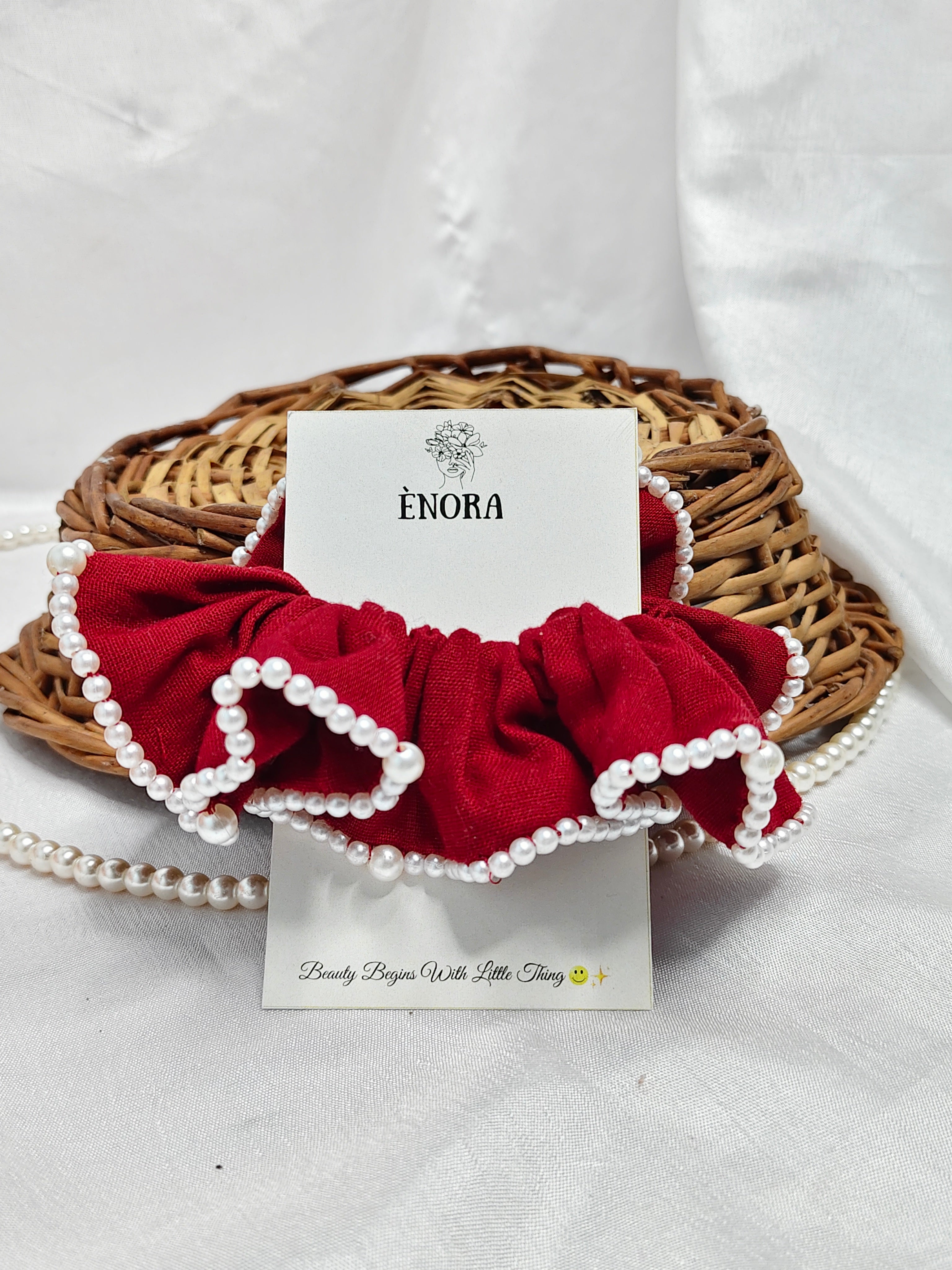 Pearl Rose Scrunchie