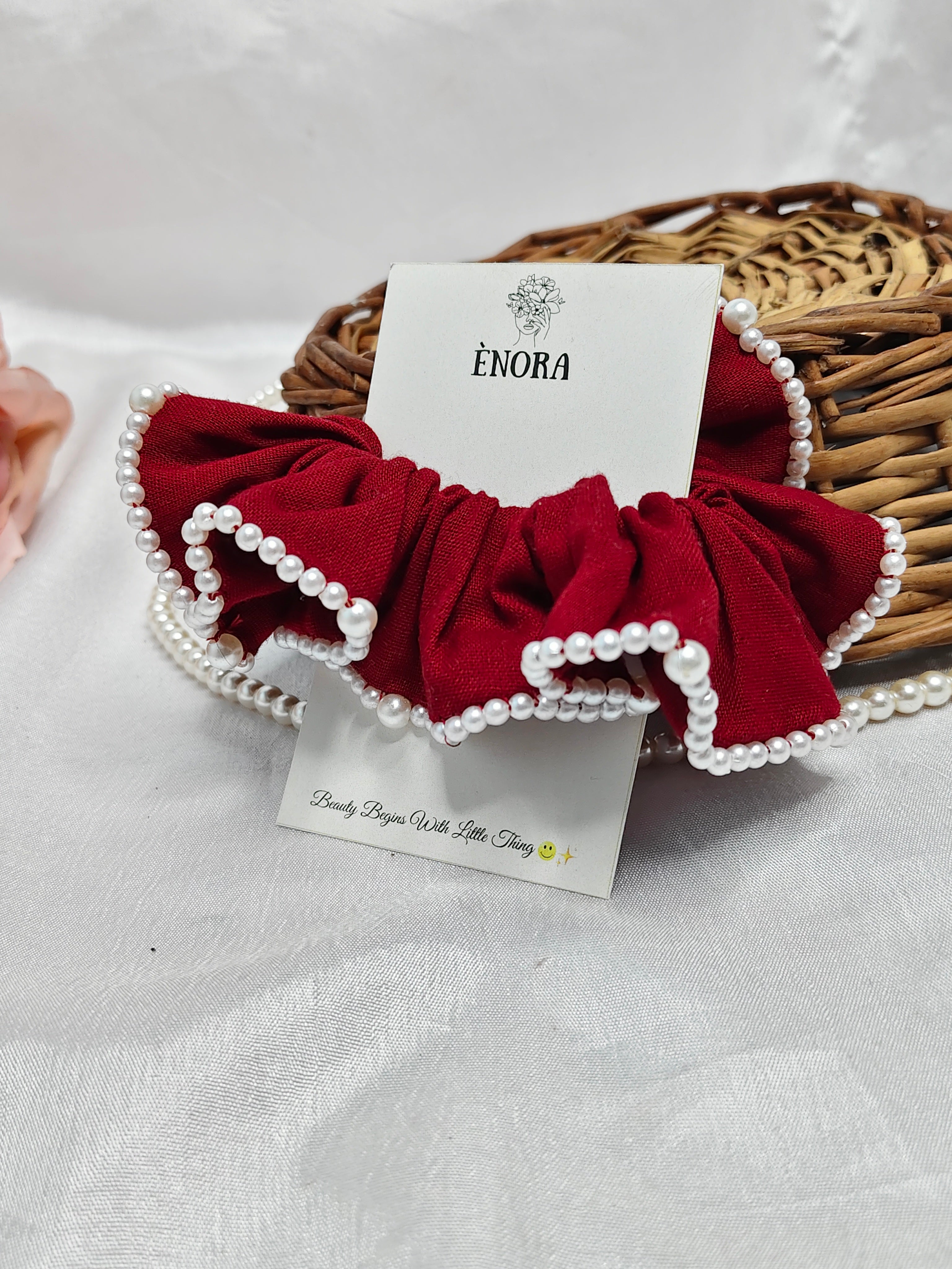 Pearl Rose Scrunchie